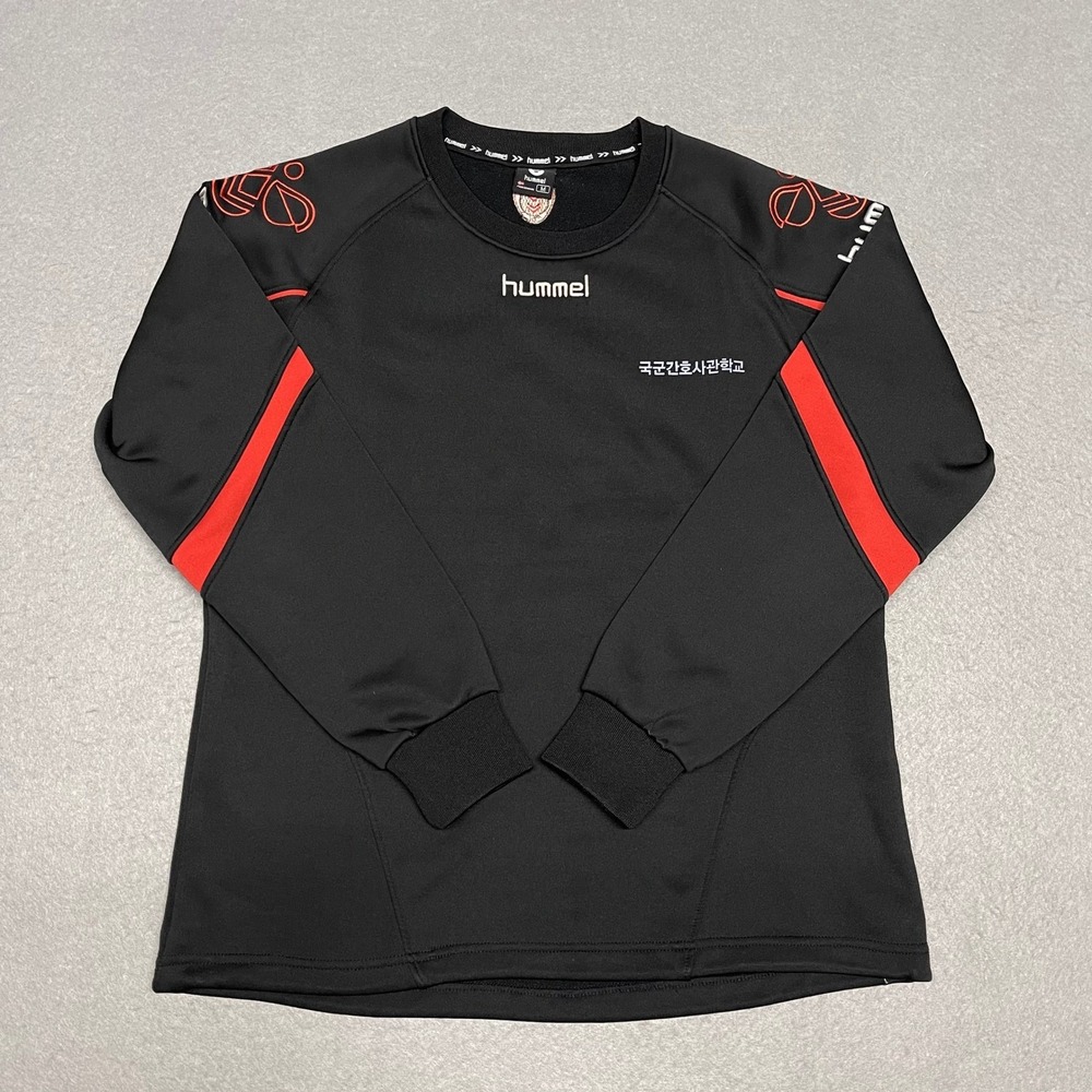 Hummel Sweatshirt Men Medium Black Athletic Training Top Therma Fleece Lined